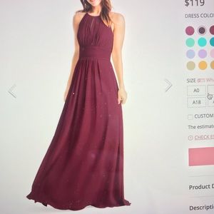 Azazie Dress Bonnie style Cabernet color
